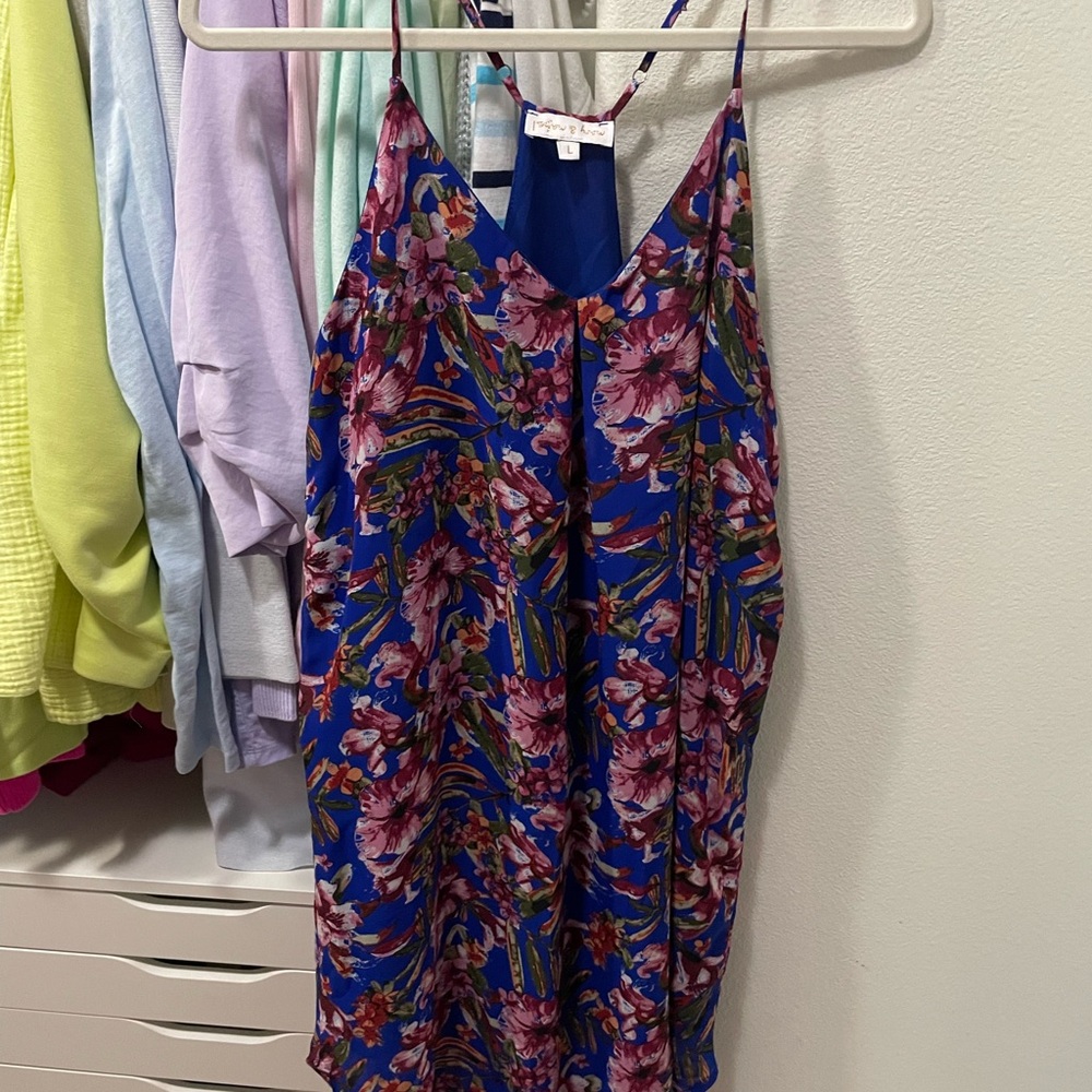 Mary & Mabel Blue and Purple Floral Dress